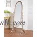 Roundhill Traditional Queen Anna Style Wood Floor Cheval Mirror, White Finish   570386458